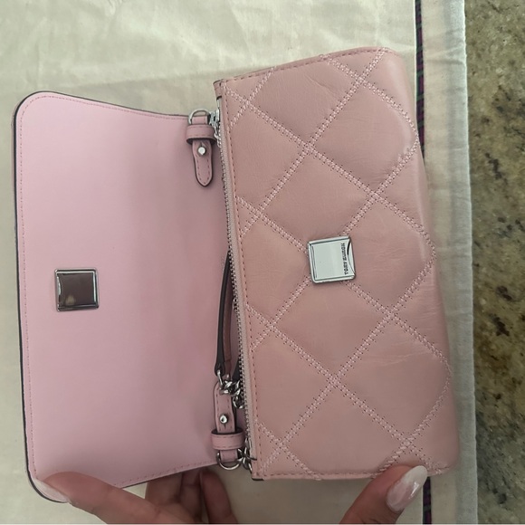 New TORY BURCH WILLA GLAZED CHAIN WALLET Rose pink - Picture 7 of 8